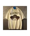 Beyaz Blackgts Hip Hop Baskılı Oversize Unisex T-Shirt