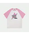 Beyaz Unisex Pembe Reglan Mission Star T-Shirt