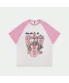 Beyaz Unisex Pembe Reglan Nashville T-Shirt