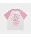 Beyaz Unisex Pembe Reglan Valentines T-Shirt