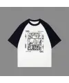 Beyaz Unisex Siyah Reglan Classic T-Shirt