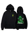 Billie Eilish Baskılı Siyah Unisex Oversize Kapüşonlu Sweatshirt