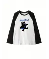 Black Cat Reglan Uzun Kollu Baskılı Beyaz T-Shirt