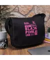 Black Pink Baskılı Unisex Postacı Çantası