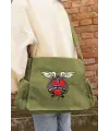 Bon Jovi Baskılı Unisex Yeşil Postacı Çantası