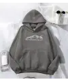 Car Detail Taş İşleme Detail Baskılı Kapşonlu Sweatshirt