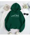 Car Detail Taş İşleme Detail Baskılı Kapşonlu Sweatshirt