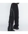 Cargo Pocket Lines Detail Wide Leg Tracksuit