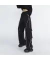 Cargo Pocket Lines Detail Wide Leg Tracksuit