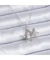 Çelik Kadın Gümüş Renkli İncili Deniz Yıldızı Kolye