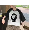 Che Guevara Baskılı Reglan Kol Beyaz Unisex Oversize T-Shirt