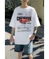 Chevrolet Cheyenne Baskılı Beyaz T-Shirt