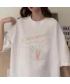 Cinnamoroll & Watermelon Beyaz Unisex Oversize T-Shirt