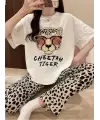 Çita Tiger Desenli Oversize Unisex T-Shirt