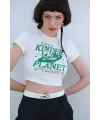 Create A Kinder Planet Baskılı Beyaz Crop