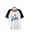 Cuba Baskılı Reglan Kol Beyaz Unisex Oversize T-Shirt