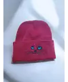 Cute Cat Nakış İşleme Bordo  Bere