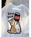 Dan Dan Cat Baskılı Beyaz T-Shirt