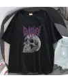 Deathless Skull Baskılı Siyah Unisex Oversize T-Shirt
