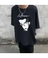Deftones Baskılı Siyah Unisex Oversize T-Shirt