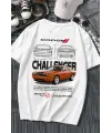 Dodge Challenger Baskılı Beyaz T-Shirt