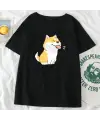 Dog And Cat Baskılı Oversize T-Shirt ( Tek Gönderilir Lütfen Renk Seçin )