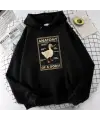 Duck Anatomy Baskılı Siyah Unisex Oversize Kapüşonlu Sweatshirt