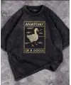 Duck Anatomy Baskılı Beyaz Unisex Oversize T-Shirt