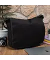Düz Siyah Unisex Postacı Ve Laptop Çantası