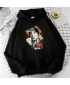 Eminem Ready For Action Baskılı Siyah Unisex Oversize Kapüşonlu Sweatshirt