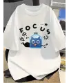 Focus Cat Baskılı Siyah T-Shirt