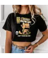 Freeddy Meowcury Baskılı Siyah Crop
