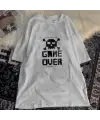 Game Over Beyaz Unisex Oversize T-Shirt