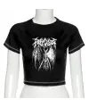 Gothic Harajuku Fashion Winged Skeleton Yarım Kadın T-Shirt