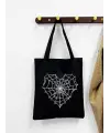 Gothic Heart Siyah Bez Çanta