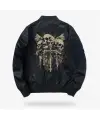 Gothic Skeleton Baskılı Unisex Bomber Ceket