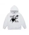 Gothic Spider Web Oversize Unisex Beyaz Kapşonlu Hoodie Sweatshirt