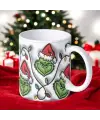 Grinch 3D Christmas Baskılı Yeni Yıl Kupa