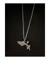 Gümüş Kaplama Paslanma Çelik Unisex Doğal Angel Melek Kız Aksesuar Zincirli Kolye