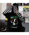 Harajuku Anime One Piece Fake Sleeves Unisex Fake Kollu Siyah T-Shirt