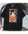 Harajuku Anime One Piece Strawhat Siyah Oversize T-Shirt