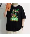 Harajuku Anime One Piece Zoro Siyah Oversize T-Shirt