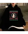 Have A Merry Baskılı Siyah Unisex Oversize Kapüşonlu Sweatshirt