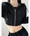 Hype Streetwear Crop Fermuarlı Hırka