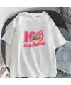 I Love Capybaras Baskılı Beyaz Unisex Oversize T-Shirt