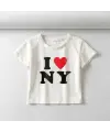 I Love NY Baskılı Siyah Crop