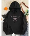 Im Just A Girl Siyah Kapşonlu Sweatshirt