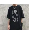 Jujutsu Kaisen Blade Baskılı Siyah Unisex Oversize T-Shirt
