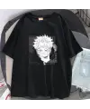 Jujutsu Kaisen Eyes Baskılı Siyah Unisex Oversize T-Shirt