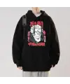 Jujutsu Kaisen Poster Baskılı Siyah Unisex Oversize Kapüşonlu Sweatshirt